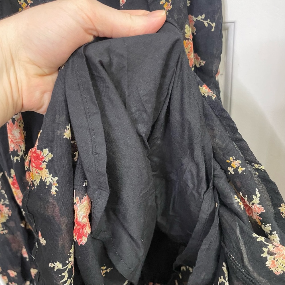 Free People Sea Glass Floral Cottagecore Prairie Bohemian Floral Midi Dress - Picture 6 of 13